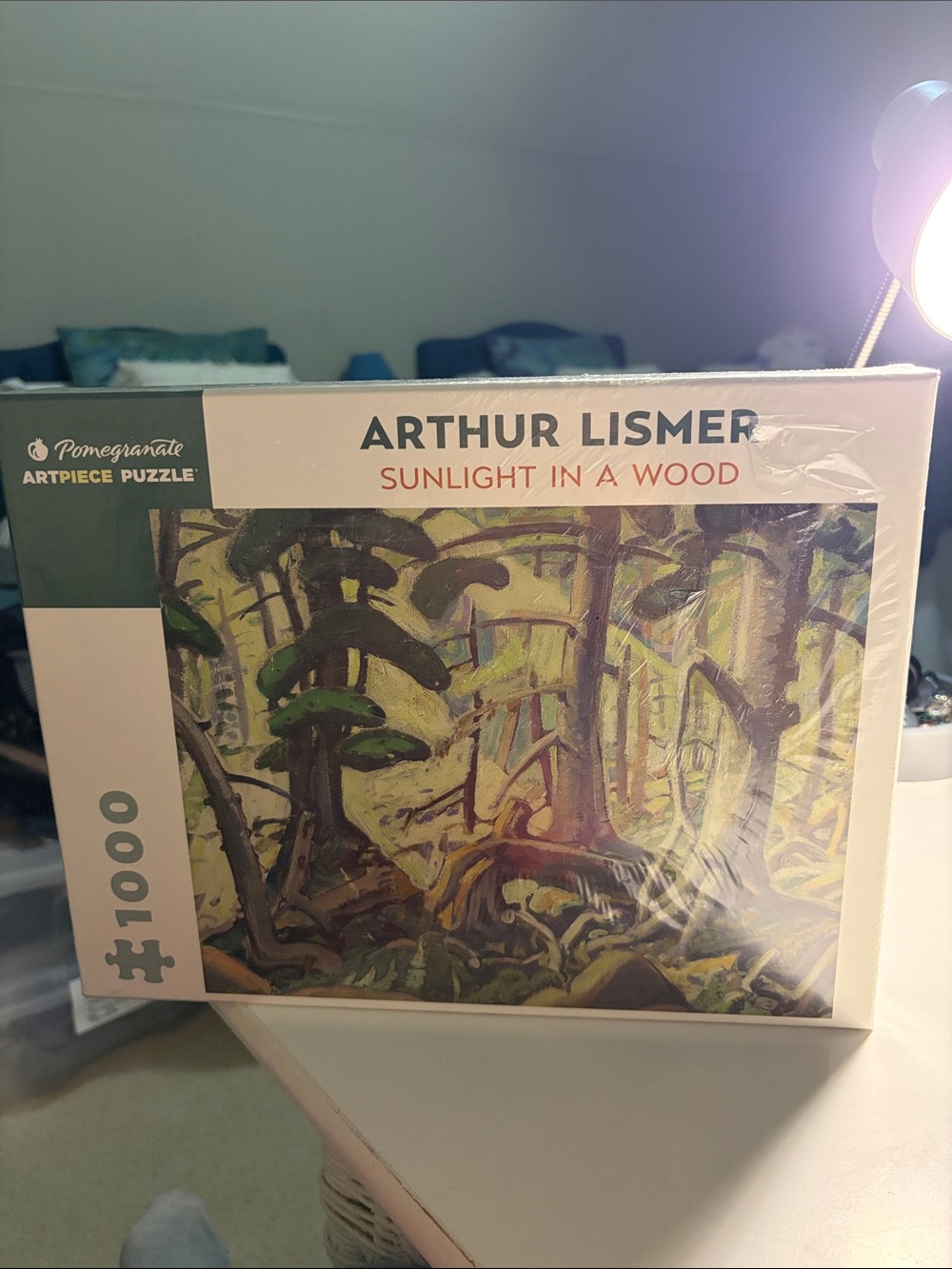 Never opened 1000 puzzle “Sunlight in a Wood' Pomegranate Artpiece Puzzle
